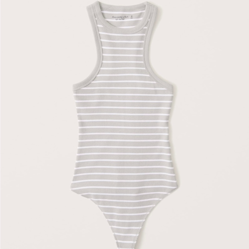 Striped Ribbed Scuba Essential Bodysuit (Online Exclusive) Abercrombie Bodysuit